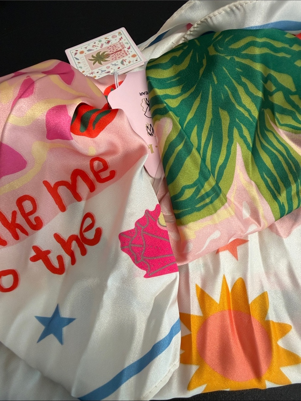 Piper K | La Dolce “Take Me To The Beach” Palm Tree Cocktail Summer Fun Scarf🌴☀️ - Picture 5 of 5